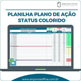 Planilha Plano de Ação com Status Colorido Loja das Planilhas